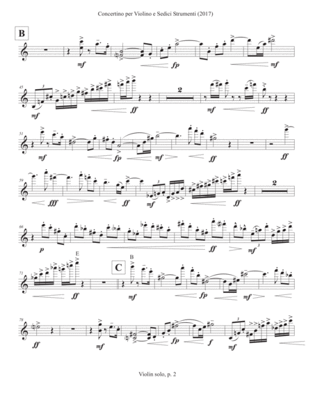 Concertino Per Violino E Sedici Strumenti 2017 Violin Solo Page 2