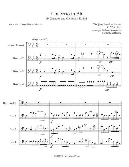 Concerto For Bassoon K 191 Page 2