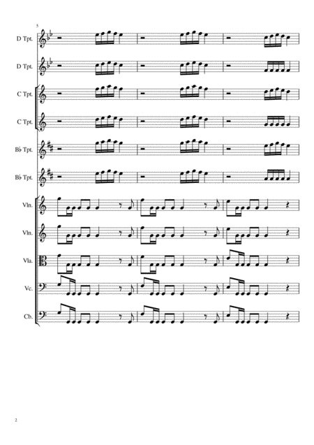 Concerto For Two Trumpets In C Major Rv537 Antonio Vivaldi Score And Parts Trumpets In Bb C And D Page 2