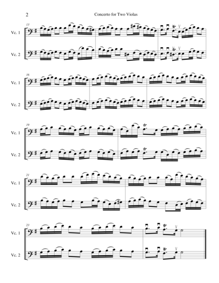 Concerto For Two Violas In G Major Transcription For Cellos Page 2