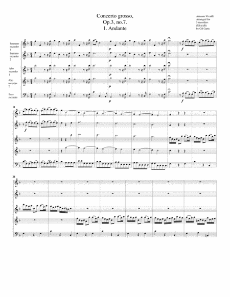 Concerto Grosso Op 3 No 7 Arrangement For 5 Recorders Page 2