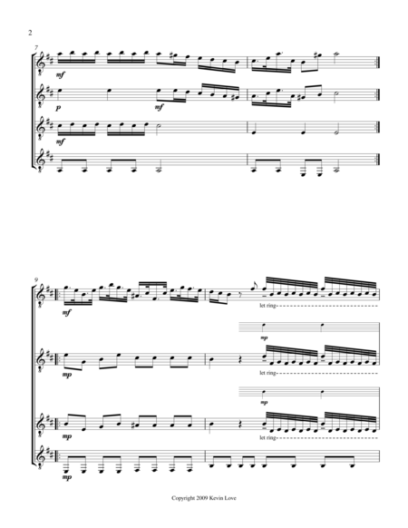 Concerto In D Ii Largo Guitar Quartet Score And Parts Page 2