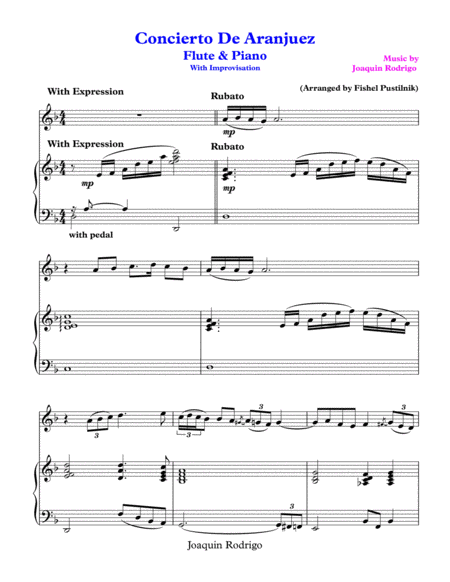 Concierto De Aranjuez For Flute And Piano With Improvisation Video Page 2