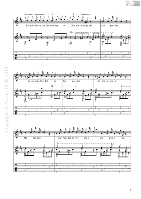 Confessa Sheet Music For Vocals And Guitar Page 2