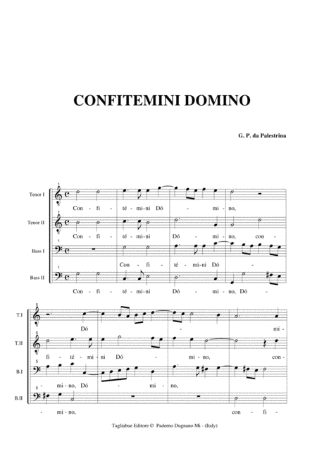 Confitemini Domino Palestrina For Ttbb Choir Page 2