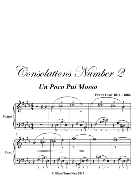 Consolations Number 2 Easy Piano Sheet Music Page 2