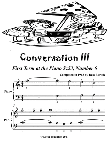 Conversation 3 First Term At The Piano Sz53 Number 6 Easiest Piano Sheet Music Page 2