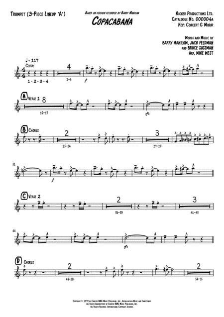 Copacabana At The Copa 3 Piece Brass Section A Page 2