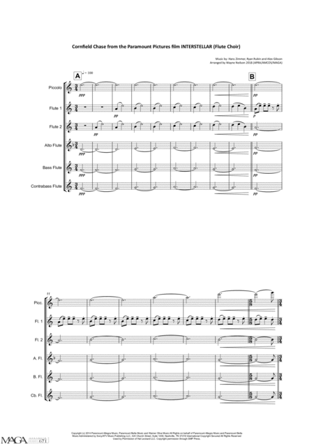 Cornfield Chase From The Paramount Pictures Film Interstellar For Flute Choir Advanced Ensemble Series Page 2