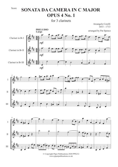 Correlli Sonata Da Camera In C Major Opus 4 No 1 For Clarinet Trio Page 2