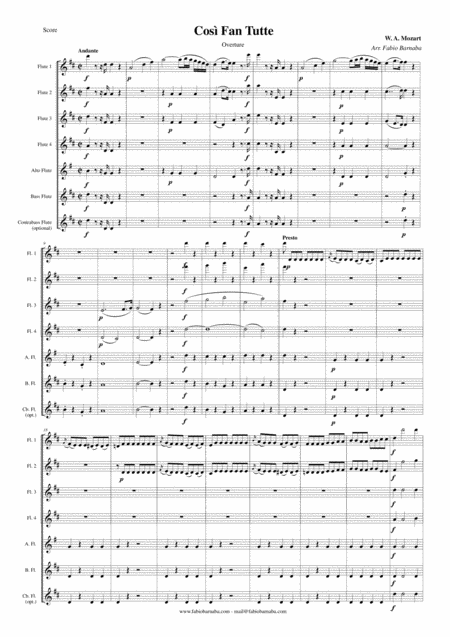 Cos Fan Tutte By Mozart Overture For Flute Choir Page 2