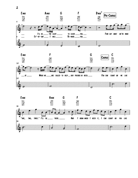 Count On Me Lead Sheet In C With Ukulele And Violin Page 2