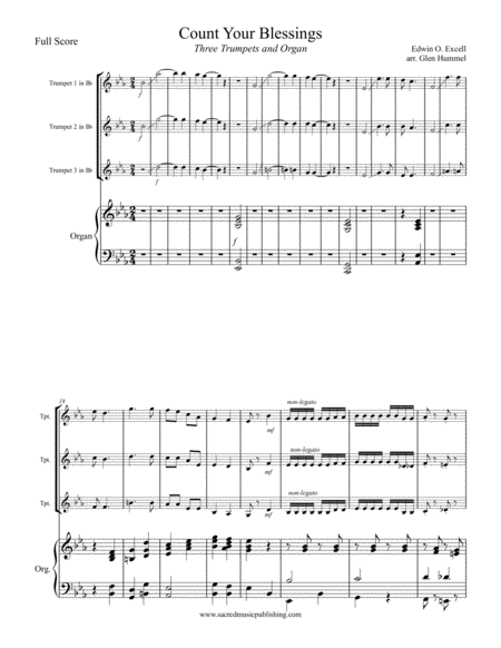 Count Your Blessings Three Trumpets And Organ Page 2