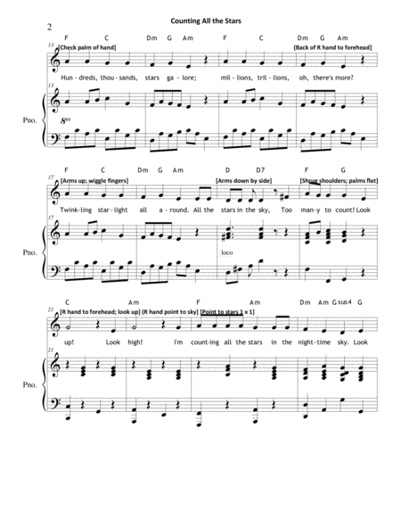 Counting All The Stars Unison Action Song Page 2