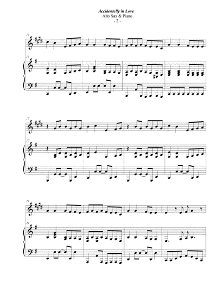 Counting Crows Accidentally In Love For Alto Sax Piano Page 2