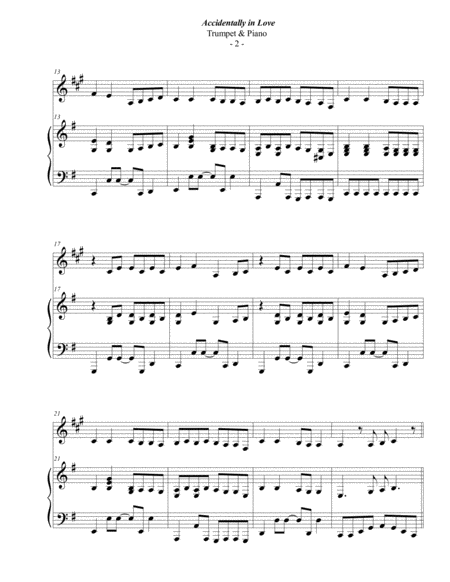 Counting Crows Accidentally In Love For Trumpet Piano Page 2