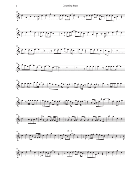 Counting Stars Easy Key Of C Tenor Sax Page 2