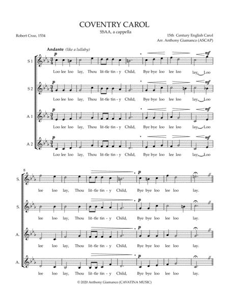 Coventry Carol Ssaa Chorus A Cappella Page 2