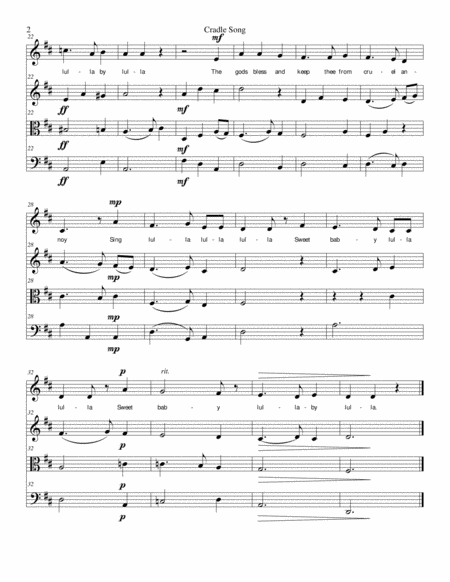 Cradle Song For Alto And String Trio Page 2