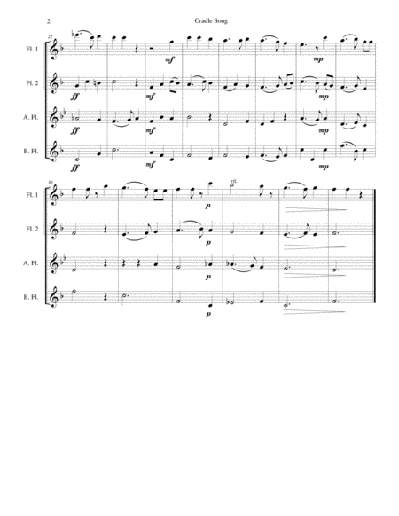 Cradle Song For Flute Quartet Page 2