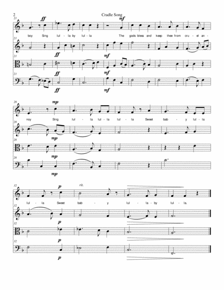 Cradle Song For Mezzo Soprano And String Trio Page 2