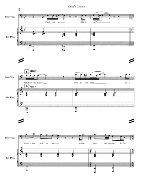 Critics Choice Chicago Full Score Set Of Parts Page 2