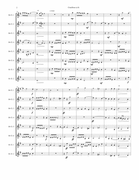 Crucifixus A 8 For Clarinet Octet Or Clarinet Choir In F 6 Clarinets And 2 Bass Clarinets Page 2