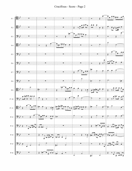 Crucifixus For Trombone Or Low Brass Sedectet 16 Page 2
