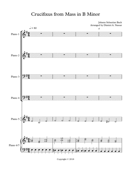 Crucifixus From Bachs B Minor Mass Arranged For Keyboard Piano Ensemble Page 2