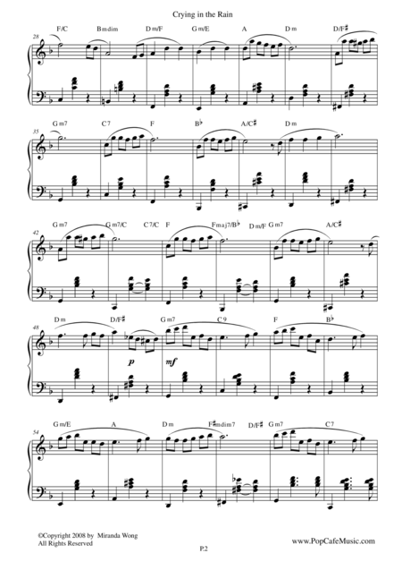 Crying In The Rain Beautiful Piano Music No 2 Page 2