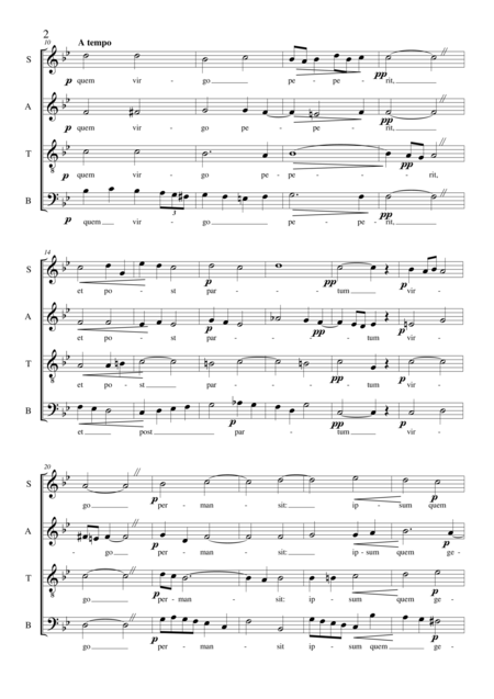 Cs160 No 1 Senex Puerum Portabat Sacred Motet For Choir Satb A Cappella Page 2