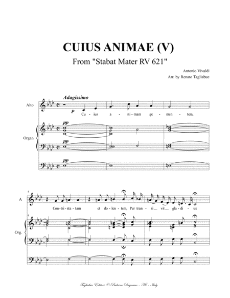 Cuius Animae V From Stabat Mater Rv 621 For Alto And Organ 3 Staff Page 2