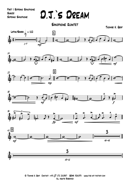 D Js Dream Latin Samba Saxophone Quintet Page 2