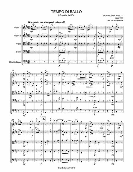 D Scarlatti Tempo Di Ballo Sonata K430 For String Orchestra Page 2