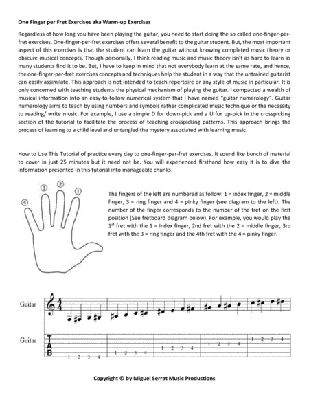 Daily Warm Up Exercises Aka One Finger Per Fret Exercises Page 2