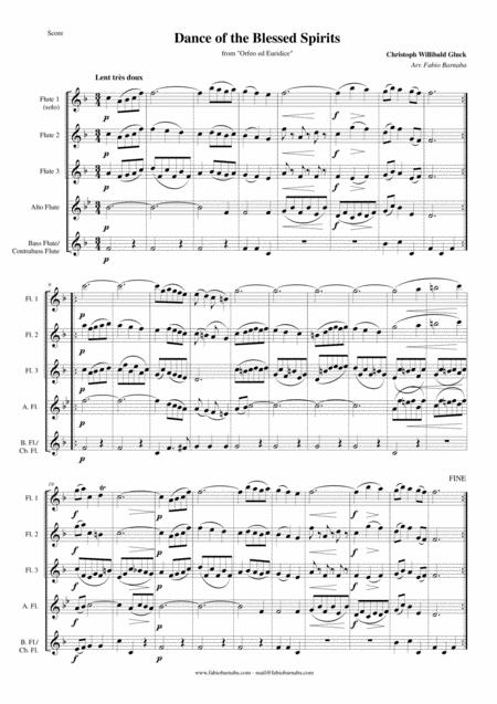 Dance Of The Blessed Spirits From Orfeo Ed Euridice For Flute Choir Page 2