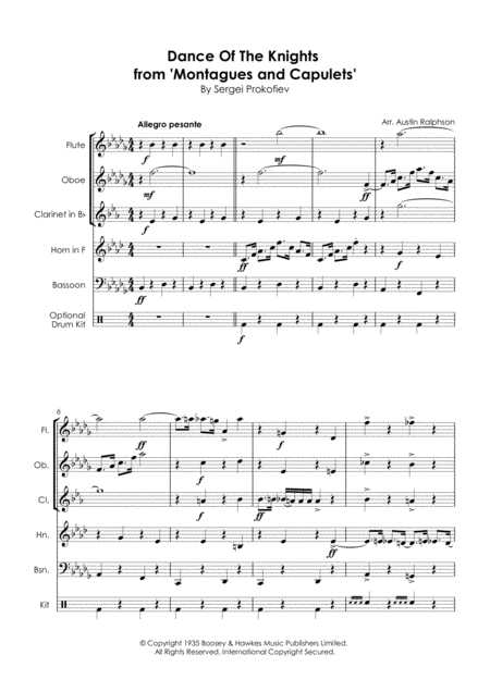 Dance Of The Knights From Montagues And Capulets Wind Quintet Page 2