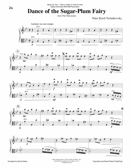Dance Of The Sugar Plum Fairy From The Nutcracker For Violin Viola Duet Music For Two Or Flute Or Oboe Viola Page 2