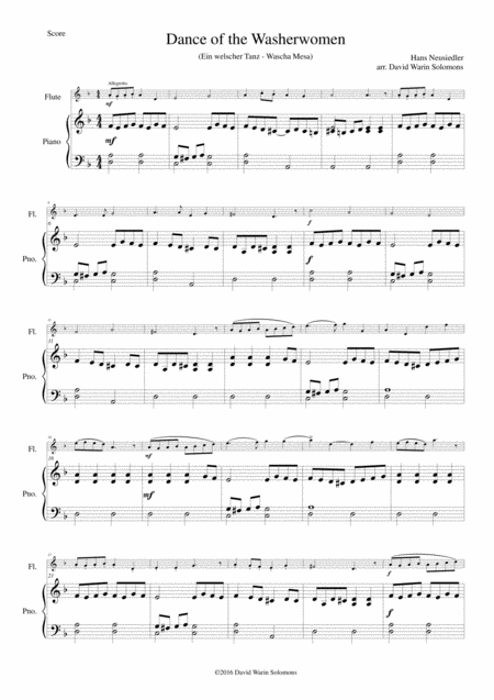 Dance Of The Washerwomen With Hupfauf For Flute And Piano Page 2