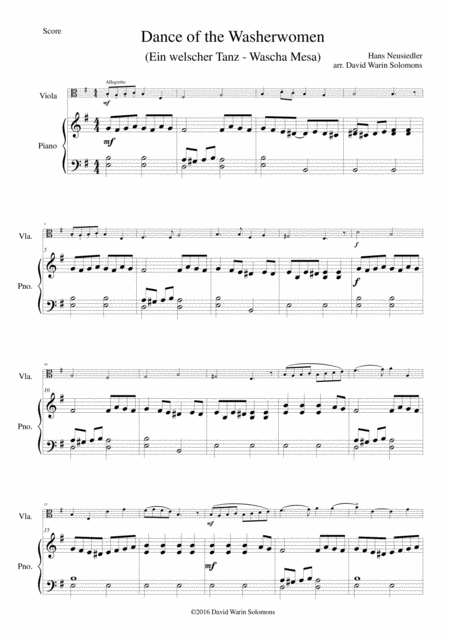 Dance Of The Washerwomen With Hupfauf For Viola And Piano Page 2