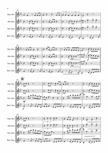 Dancing In The Moonlight By Thin Lizzy Saxophone Quartet Satb Page 2