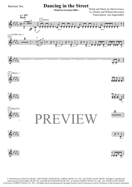 Dancing In The Street Alto Sax And Baritone Sax Transcription Of The Parts From The Original Matha And The Vandellas Motown Recording Page 2