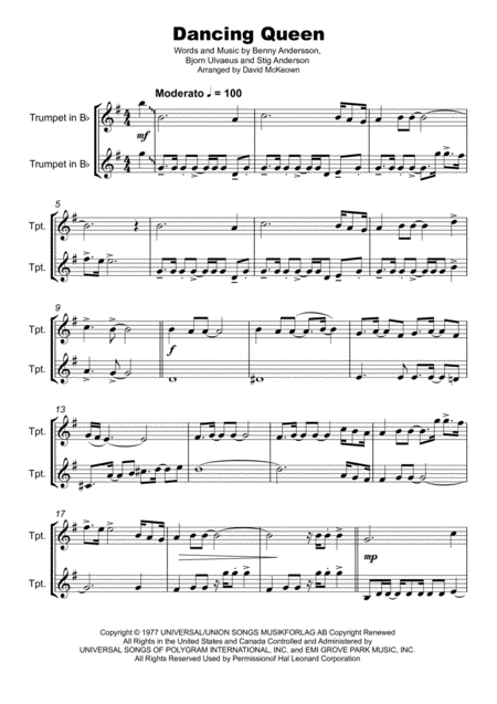 Dancing Queen Duet For Two Trumpets Page 2