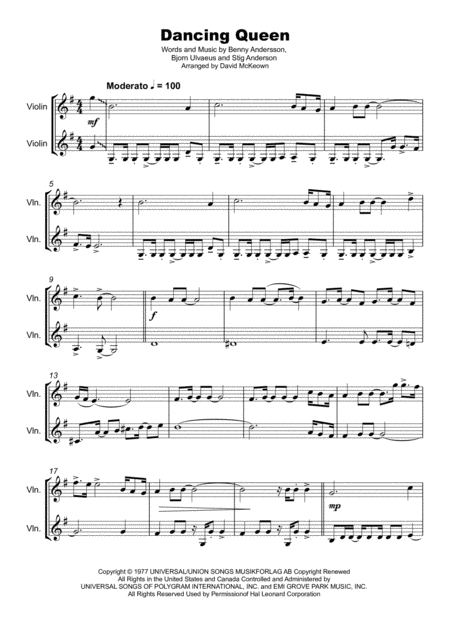 Dancing Queen Duet For Two Violins Page 2