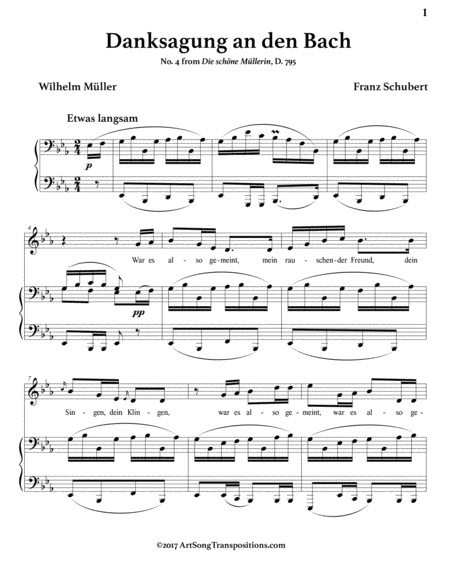 Danksagung An Den Bach D 795 E Flat Major Page 2