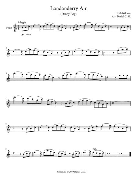 Danny Boy For Flute And Piano Page 2