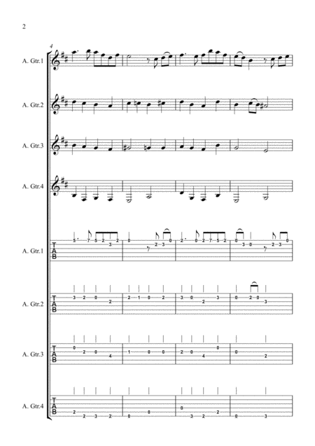 Danny Boy For Guitar Quartet Page 2