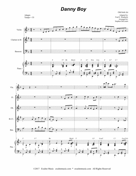 Danny Boy For Woodwind Quartet Page 2