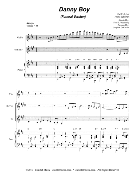 Danny Boy Funeral Version Duet For Bb Trumpet And French Horn Page 2