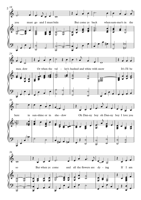 Danny Boy Vocal Arrangement Page 2